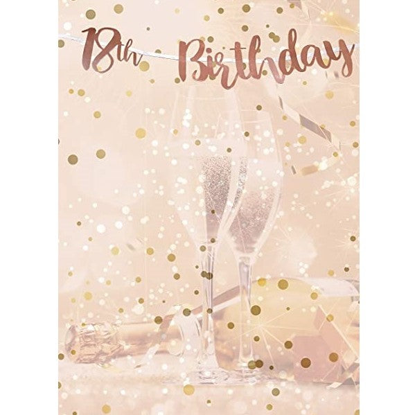 18th Birthday Rose Gold Letter Script Bunting