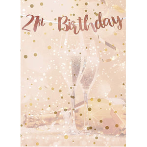 21st Birthday Rose Gold Letter Script Bunting