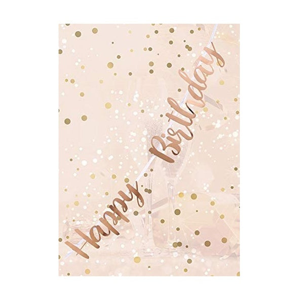 Happy Birthday Letter Script Bunting - Rose Gold