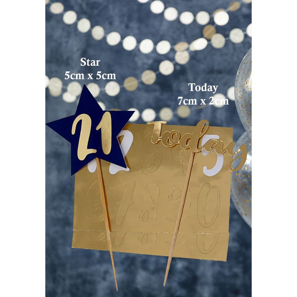 Personalised Cake Topper Navy Gold
