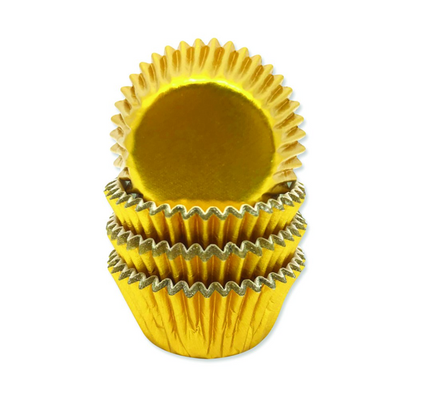 Gold Foil Petit Four Cases - 60 Pack - 2 x 2.5cm (0.8 x 1"")