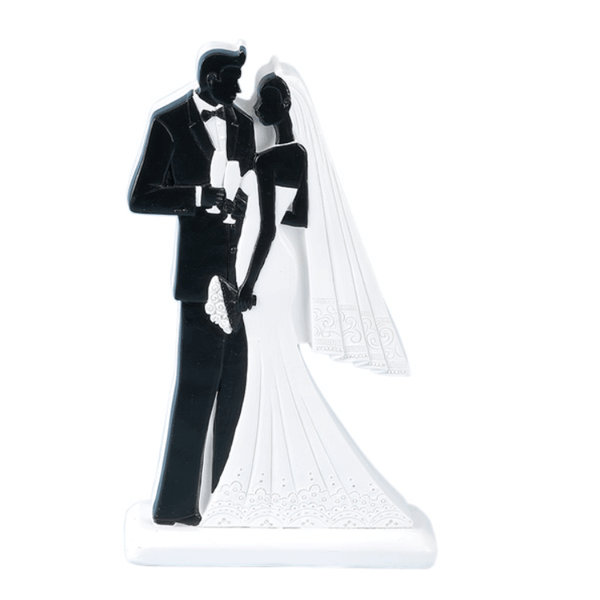 2D Bride & Groom Standing - Black (100 x 40 x 180mm)