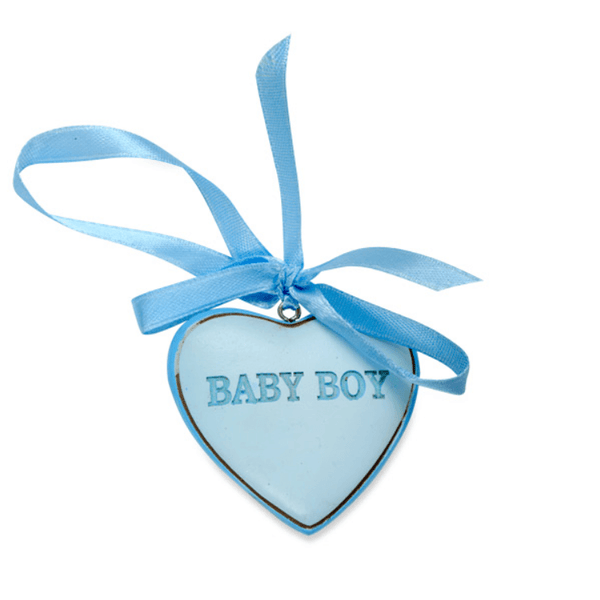 RESIN HEART "BABY BOY" BLUE