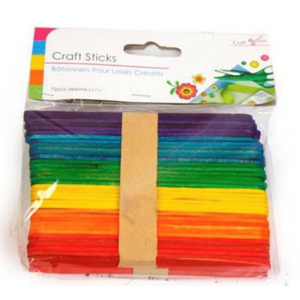 Rainbow Craft Sticks (72 Pack)