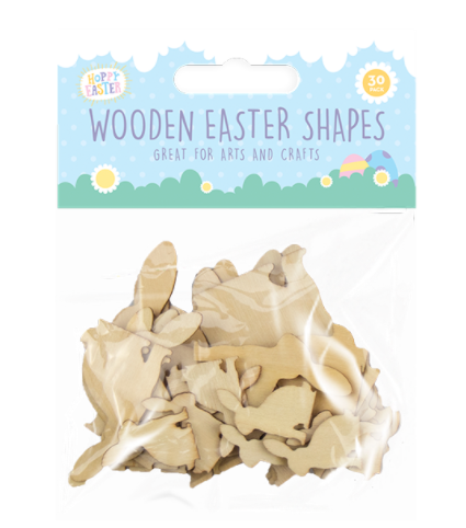 Wooden Easter Shapes (30 Pack)