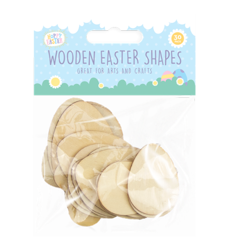 Wooden Easter Shapes (30 Pack)