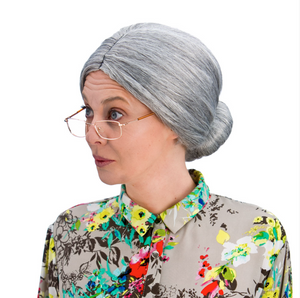 Granny Bun Wig - Grey