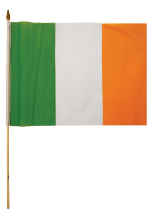 Ireland Hand Flag with Wooden Stick - (45cm x 30cm)