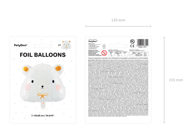 Foil balloon Polar bear (51x45cm)