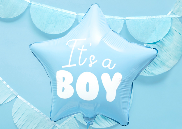 It's a boy Foil Balloon Star - light blue (48cm)