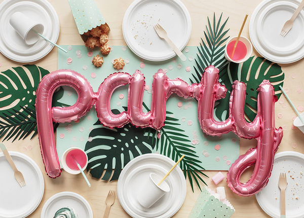 Foil Balloon Party - pink (80x40cm)