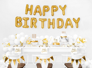 Foil Balloon Happy Birthday - Gold (340x35cm)