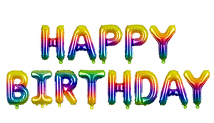Rainbow Happy Birthday Foil Balloon (340x35cm)