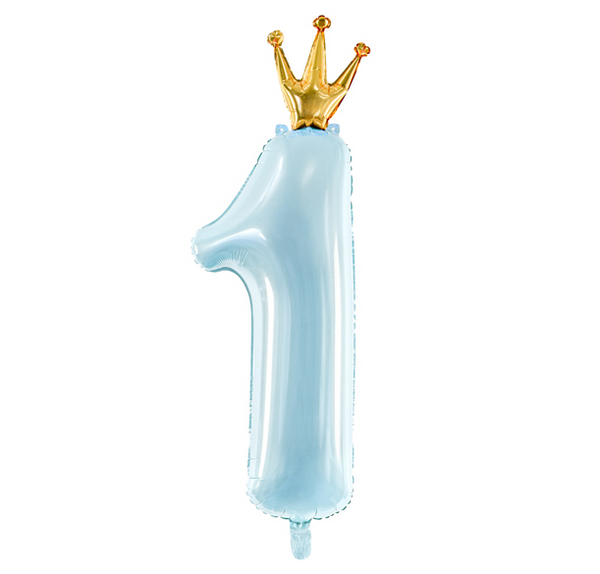 Number ''1'' Foil Balloon - sky-blue (30x90cm)