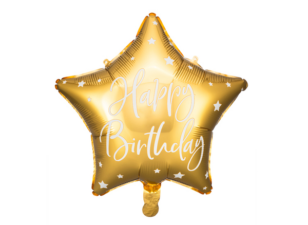 Foil balloon Happy Birthday - gold (40cm)