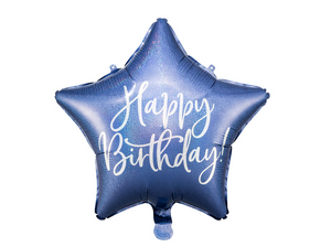 Foil balloon Happy Birthday - navy blue (40cm)