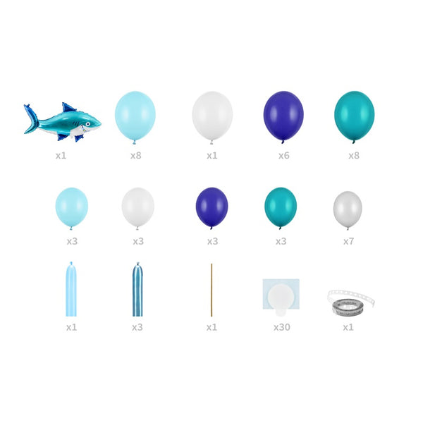 Balloon garland Shark- blue (150x95cm)