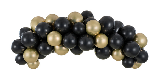 Black and Gold Balloon garland - 200cm (60 Pack)