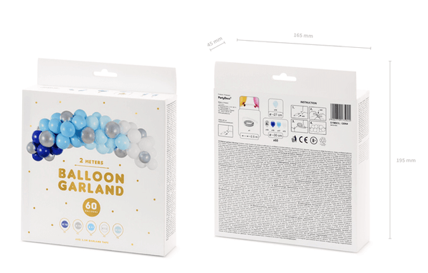 Blue Balloon garland - 200cm (60 Pack)