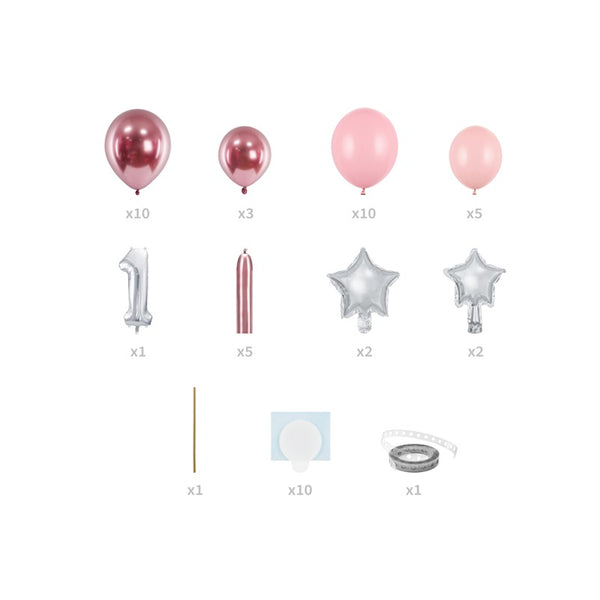 Balloon bouquet Number ''1'' - Pink  (90x140cm)