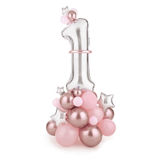 Balloon bouquet Number ''1'' - Pink  (90x140cm)