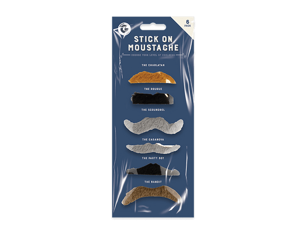 Stick On Moustache (6 pack)
