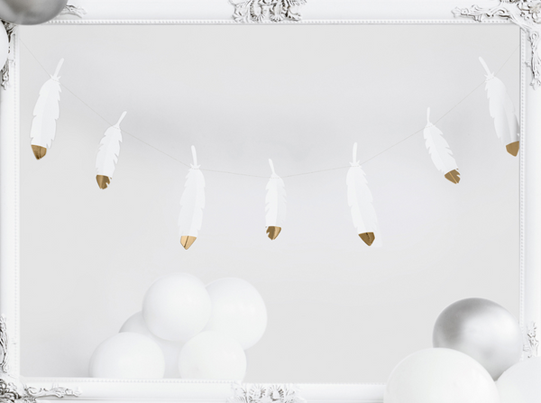 Garland Feathers White (1.6m)