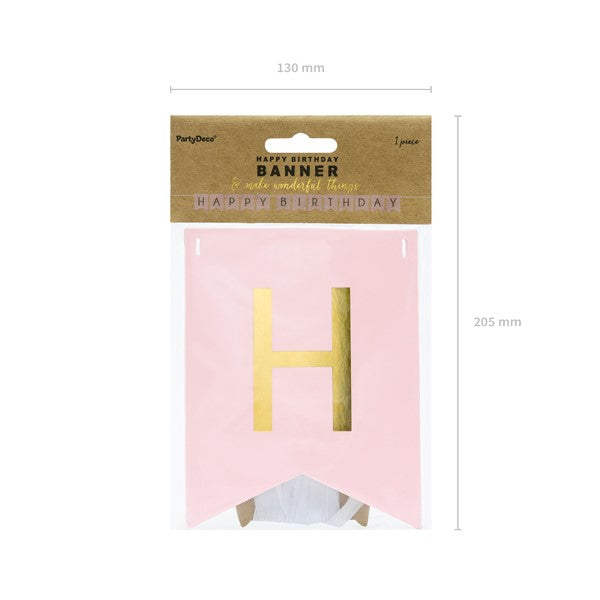 Banner Happy Birthday Light Pink (15 x 175 cm)