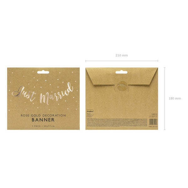 Banner Just Married Rosegold (20 x 77cm)