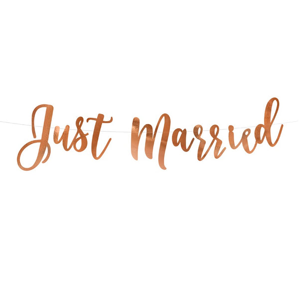 Banner Just Married Rosegold (20 x 77cm)