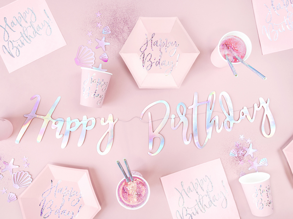 Happy Birthday Banner - iridescent (16.5x62cm)