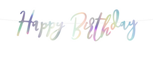 Happy Birthday Banner - iridescent (16.5x62cm)