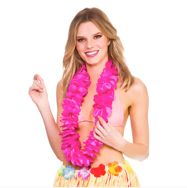 Deluxe Satin Lei Flowers - Hot Pink (9 cm)