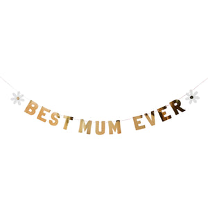 GOLD 'BEST MUM EVER' CARD BANNER (2M)