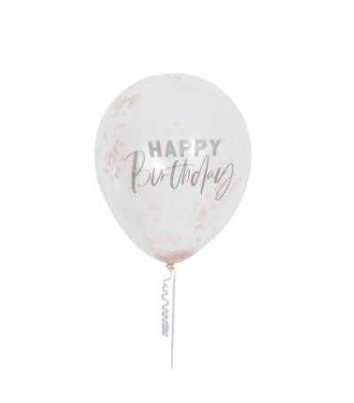 Happy Birthday' Confetti Balloons 12 inch - (5 Pack)
