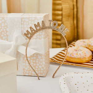 GOLD 'MAMA TO BE' GLITTER HEADBAND