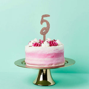 ROSE GOLD ACRYLIC 'NO.5' CAKE TOPPER