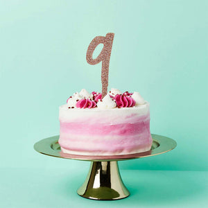 ROSE GOLD ACRYLIC 'NO.9' CAKE TOPPER