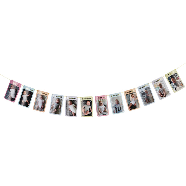 MILESTONE PHOTO BANNER WITH 12 CARDS (3M)