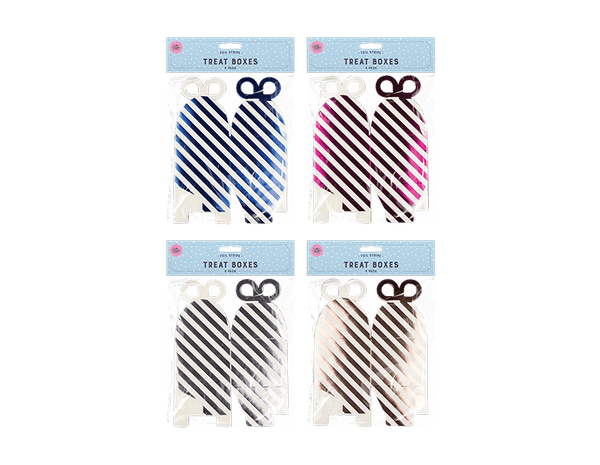 Foil Stripe Treat Boxes (4 Pack)