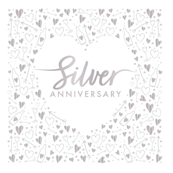 Silver Anniversary Lunch Napkins 3 ply (16 pack)