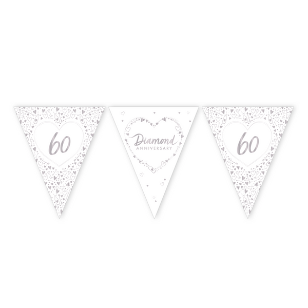 Diamond Anniversary Paper Flag Bunting (12ft)