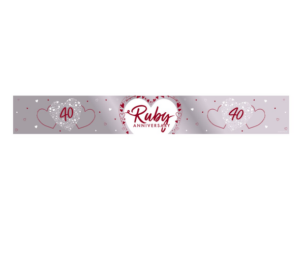 Ruby Anniversary Foil Banner (9ft)