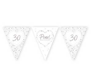 Pearl Anniversary Paper Flag Bunting