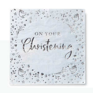 Blue On Your Christening Lunch Napkins (3 ply)