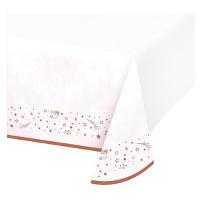 On Your Christening Paper Tablecover Border Print - Pink (54 x 95.5")