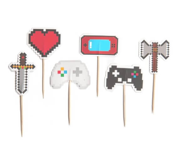 Video Game Cupcake Toppers Printable: gaming CUPCAKE 