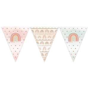 Boho Rainbow Paper Flag Bunting 3.7m (12ft)