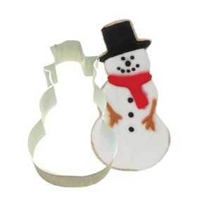 Snowman -Top Hat Poly-Resin Coated Cookie Cutter White (4")