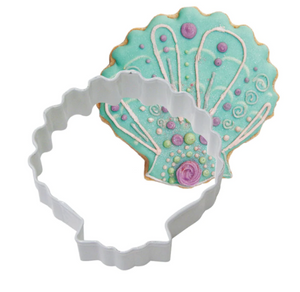 Sea Shell Poly-Resin Coated Cookie Cutter White